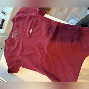 womens figs scrubs - maroon